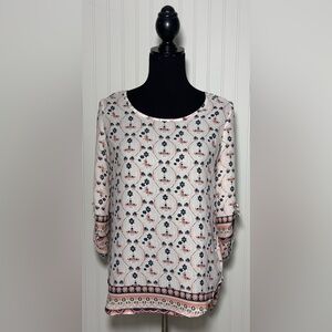 Wishful Park Bohemian Boho Tunic Shirt Size Small Floral Cottagecore Gipsy Chic